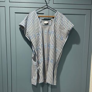 Tuckernuck White and Blue Sailor Collar Coverup